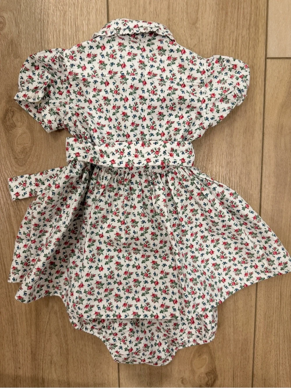 Ralph Lauren Floral Button-Front Baby Dress with Belt